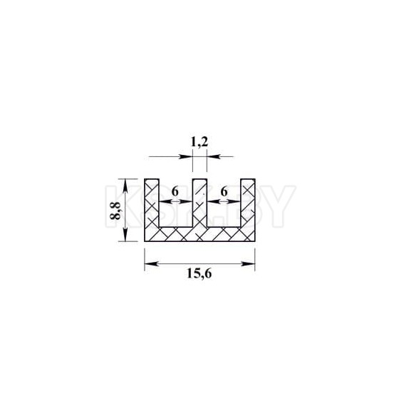 Профиль 266 алюминиевый ш-образный 15,6x8,8х1000мм серебро (07091) 