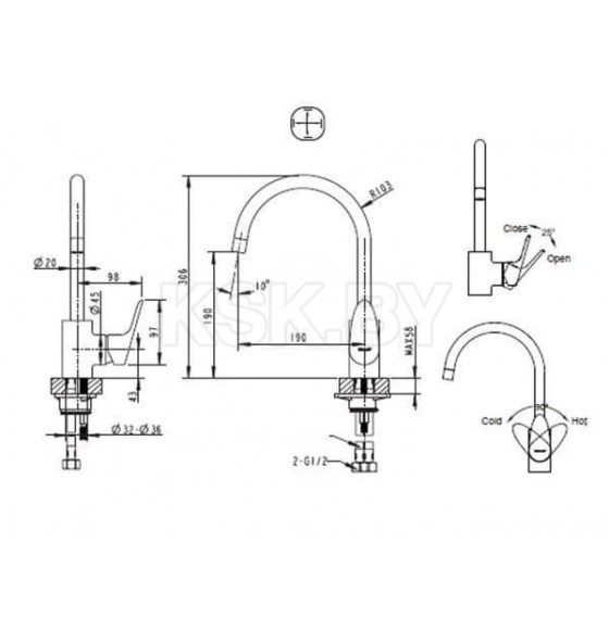 Смеситель для кухни Bravat Drop F74898C-1 (F74898C-1) 