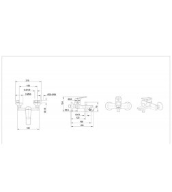 Смеситель для ванны короткий излив Bravat Rhein F6429564BW-01-ENG