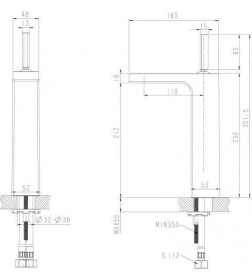 Высокий смеситель для умывальника Bravat Spring F179113C-A