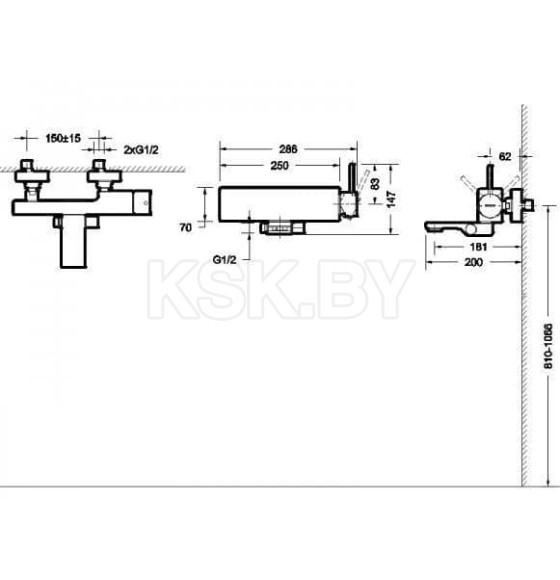 Смеситель для ванны Bravat Arc F66061K-01A (F66061K-01A-ENG) 