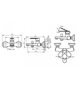 Смеситель для ванны Bravat Louise F6191183CP-01