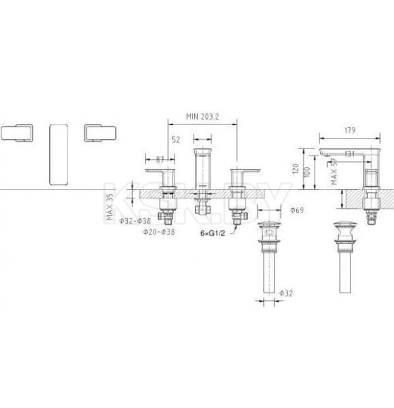 Смеситель для ванны Bravat Phillis F256101C (F256101C-ENG) 