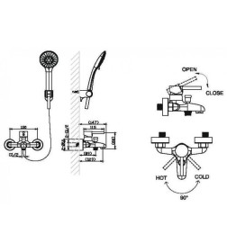 Смеситель для ванны Bravat Slim F6332366CP-01