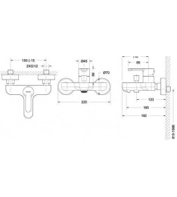 Смеситель для ванны Bravat Stream без аксессуаров F63783C-01A