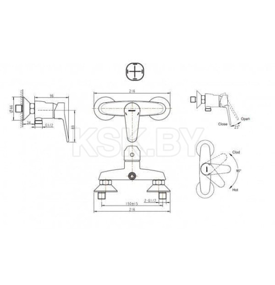 Смеситель для душа Bravat Eco-K F9111147C-01 (F9111147C-01) 