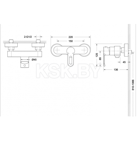 Смеситель для душа Bravat Stream-D F937163C-01 (F937163C-01) 