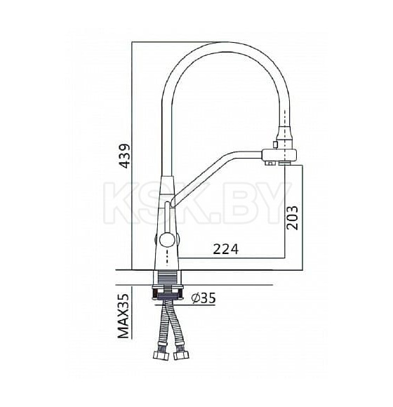 Смеситель для кухни Haiba HB76855, хром (HB76855) 