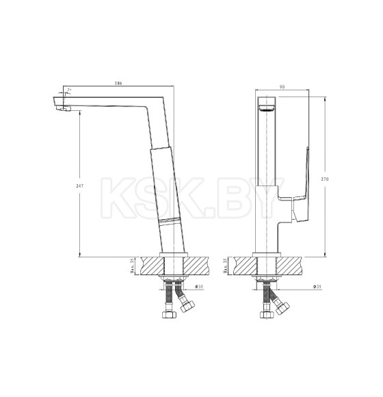 Смеситель для кухни Haiba HB70191, хром (HB70191) 