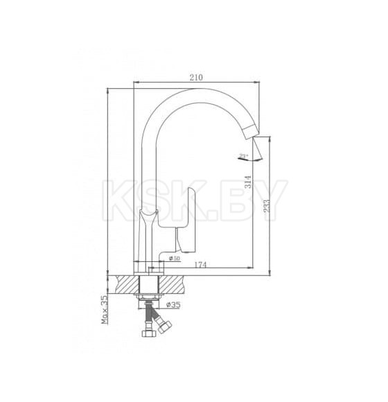 Смеситель для кухни Haiba HB70805-8, белый (HB70805-8) 