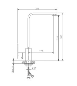 Смеситель для кухни Haiba HB70807, сталь