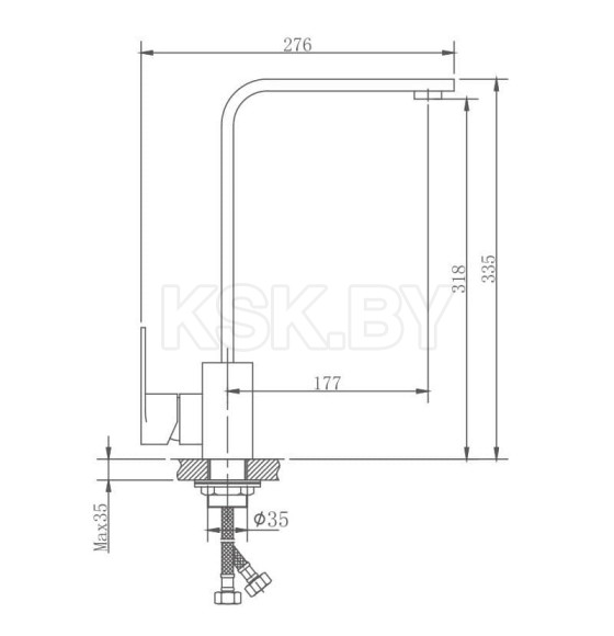 Смеситель для кухни Haiba HB70807, сталь (HB70807) 