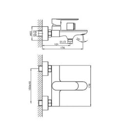 Смеситель для ванны Haiba HB60590-7, черный