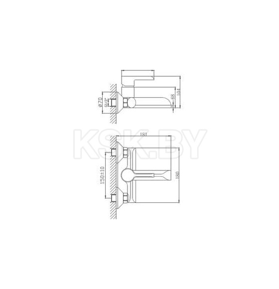 Смеситель для ванны Haiba HB60805-8, белый (HB60805-8) 