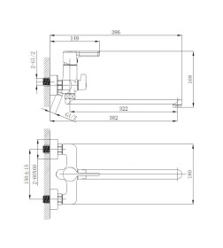 Смеситель для ванны Haiba HB22814, хром