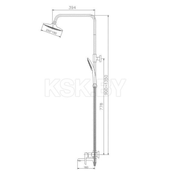 Душевая система Haiba HB24805-7, черный (HB24805-7) 