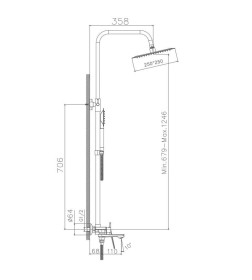 Душевая система Haiba HB24533-3, пепельный