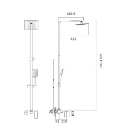 Душевая система Haiba HB24803-7, черный