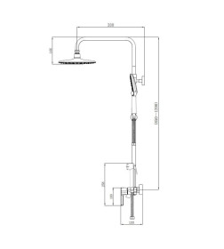 Душевая система Haiba HB24814-7, черный