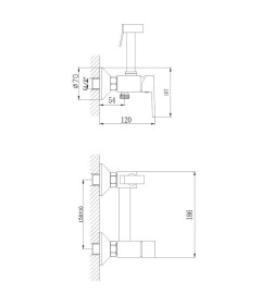 Гигиенический душ со смесителем Haiba HB5513, хром