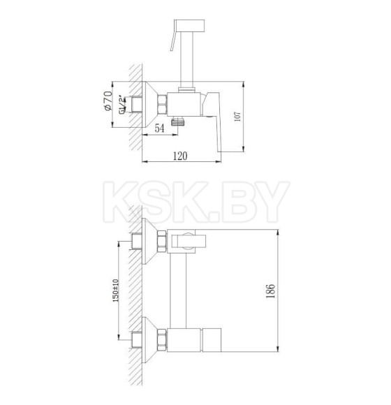 Гигиенический душ со смесителем Haiba HB5513, хром (HB5513) 