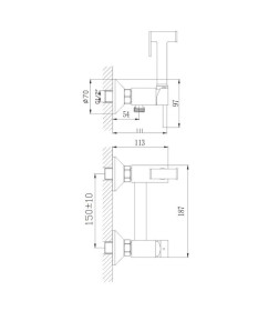 Гигиенический душ со смесителем Haiba HB5510-4, бронза