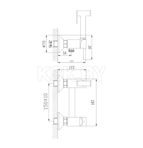 Гигиенический душ со смесителем Haiba HB5510-4, бронза (HB5510-4) 