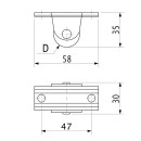 Ролик прямоходящий h=35 (S-10) с резиновым ободом, РП (11075) 