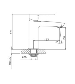 Смеситель для раковины Cron CN10523, хром