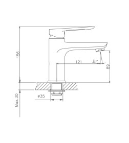 Смеситель для раковины Cron CN10521, хром