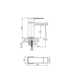 Смеситель для раковины Cron CN10129, хром