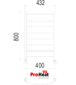 Полотенцесушитель водяной ProHeat Classic 400х800 (8)