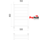 Полотенцесушитель водяной ProHeat Line 500х800 (7) с полкой