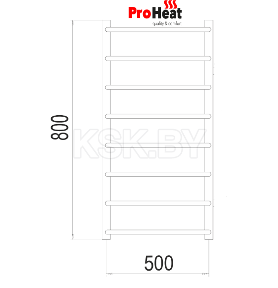 Полотенцесушитель водяной ProHeat Prime 500х800 (8)