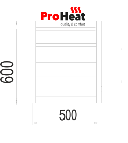 Полотенцесушитель водяной ProHeat Quadro 500х600 (5)