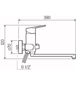 Смеситель для ванны РМС SL132-006E