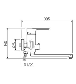 Смеситель для ванны РМС SL133-006E