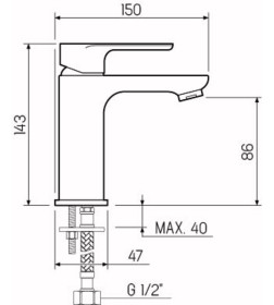 Смеситель для умывальника РМС SL133-001F