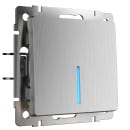 Выключатель 1-кл. проходной с подсветкой (серебряный рифленый) Werkel W1112109 (W1112109) 