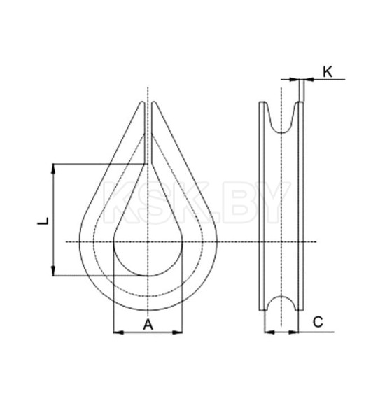 Коуш для канатов М12, DIN6899 STARFIX (SMP-76801-1) 