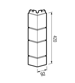 Фасадный наружный угол ТН Песчаник Светло-серый 420х92мм
