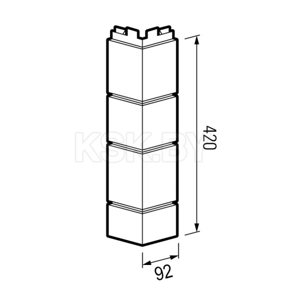 Фасадный наружный угол ТН Песчаник Светло-серый 420х92мм