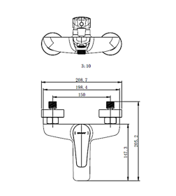 Смеситель для ванны Bravat Arden F6351385CP-01