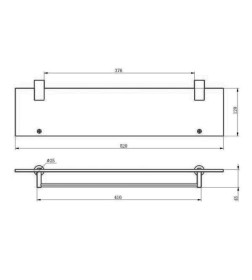 Полка стеклянная Haiba HB8407-4, бронза