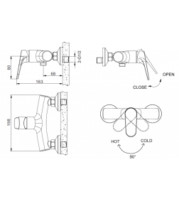 Смеситель для душа Bravat Eler F9191238CP-01