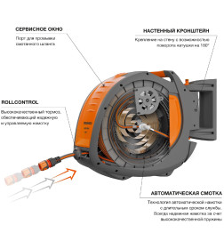Катушка автоматическая со шлангом Auto Reel x35 и набором для полива DAEWOO DWR 3060