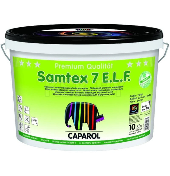 Краска водно-дисперсионная внутренняя Caparol Samtex 7 E.L.F., 10 л (14,2 кг), Беларусь (948101105       ) 