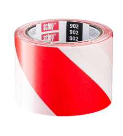 Лента сигнальная 120мм х 100м бело-красная HARDY 