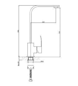 Смеситель для кухни Haiba HB70815, сталь