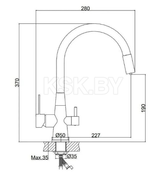 Смеситель для кухни Haiba HB76858-8, белый (HB76858-8) 